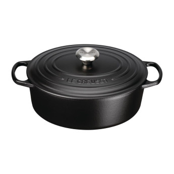 Le Creuset Cast Iron Oval Casserole Satin Black - Click to Enlarge