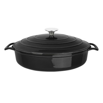 Vogue Round Sauté Pan Black 3.5Ltr 280(D)x65(H)mm - Click to Enlarge