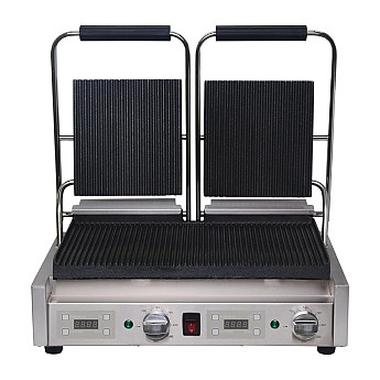 Buffalo Double Ribbed Contact Grill - Click to Enlarge