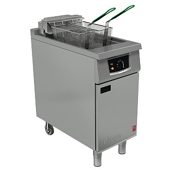 Falcon 400 Series Single Pan Twin Basket Electric Fryer with Filtration & Fryer Angel - Click to Enlarge