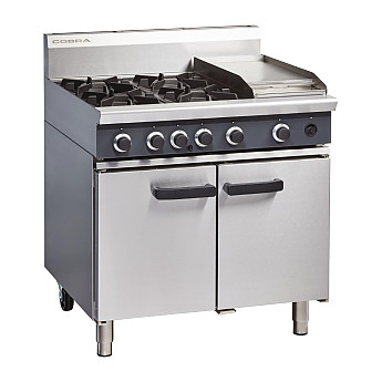 Blue Seal Cobra Gas Range 4 Burner Static Oven with Griddle CR9C - Click to Enlarge