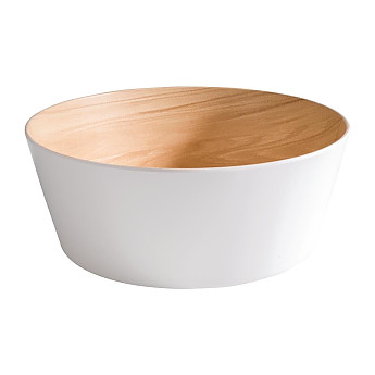 APS Frida Bowl Wood & White 265(Ø)mm 3.4Ltr - Click to Enlarge