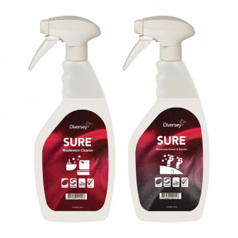 SURE Washroom Cleaner / Cleaner and Descaler Refill Bottles 750ml (6 Pack) - Click to Enlarge