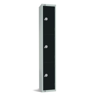 Elite Three Door 450mm Deep Lockers Black - Click to Enlarge