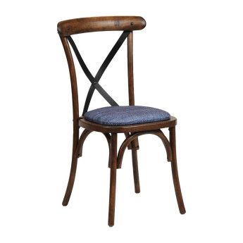 Bristol Dining Chair Vintage with Padded Seat Helbeck Midnight (Pack of 2) - Click to Enlarge