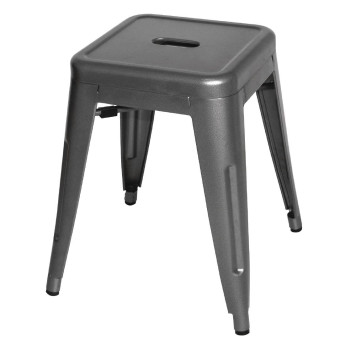 Bolero Bistro Steel Low Stool Gun Metal (Pack Of 4) - Click to Enlarge