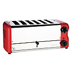 Rowlett Esprit 6 Slot Toaster Traffic Red w/2x Additional Elements & Sandwich Cage