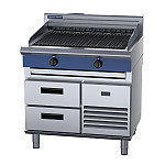 Blue Seal 900mm Electric Chargrill with Refrigerated Base UKE596D-R