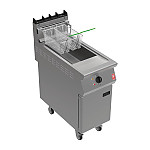 Falcon F900 Twin Basket Fryer with Filtration & Fryer Angel on Castors