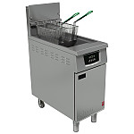 Falcon 400 Series Single Pan Twin Basket Gas Filtration Fryer Programmable with Fryer Angel