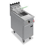 Falcon F900 Single Tank Twin Basket Free Standing Gas Filtration Fryer on Castors G9341F