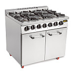 Buffalo 6 Burner Gas Oven Range with Castors