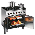 Lincat Silverlink 600 6 Burner Gas Oven Range with Rear Castors SLR9C