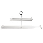 Churchill 2 Tier Rectangular Plate Tower 560mm (Pack of 2)