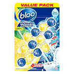 Bloo Power Active Clear Water Toilet Rim Block Lemon (Pack of 3)