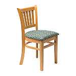 Manhattan Soft Oak Dining Chair with Green Diamond Padded Seat (Pack of 2)